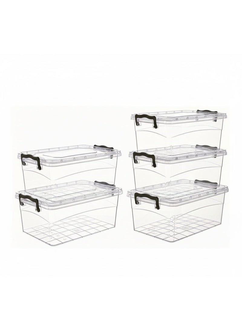 favilla Airtight food storage container set, 5 piece - transparent - 1.2 liters - Image 1